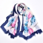 라베르 꽃송이 무늬 스카프(블루)
