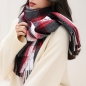 마론 체크 스카프 FZR-3020(블랙레드)