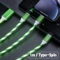 LED 발광 5핀 고속 충전케이블(1M) (그린)