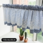 로맨틱 레이스 체크 바란스 커튼 B형(132cmx45cm) (블루)