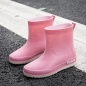여성용 패션 캐쥬얼 레인부츠 W-02(230mm) (핑크)