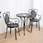 야외용 엔틱 테이블+의자 2p세트(B) (블랙)